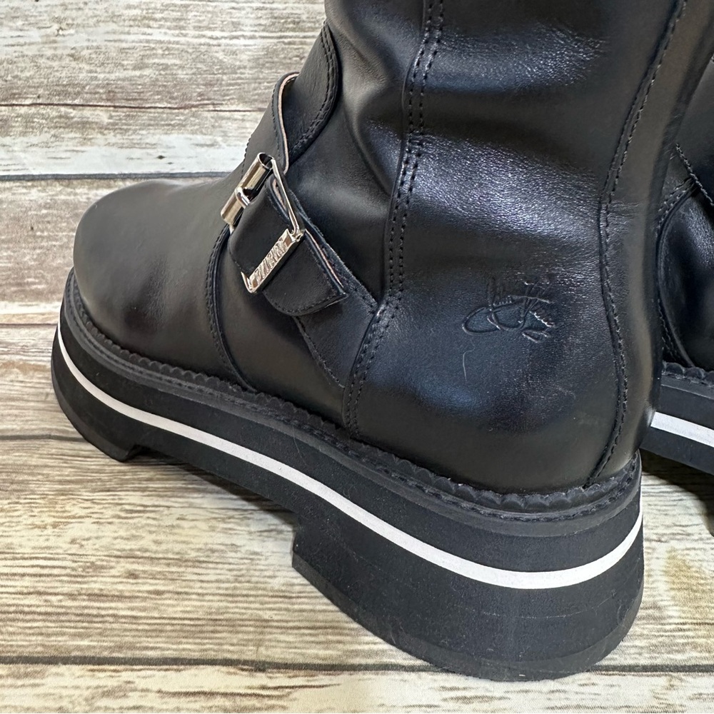 John Fluevog FV2 Boots, Size 10 black knee high chunky - Picture 9 of 12